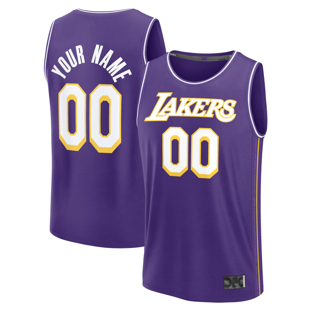 Moorv Custom LA.Lakers Purple Fast Break Stitched Jerseys - Icon Edition
