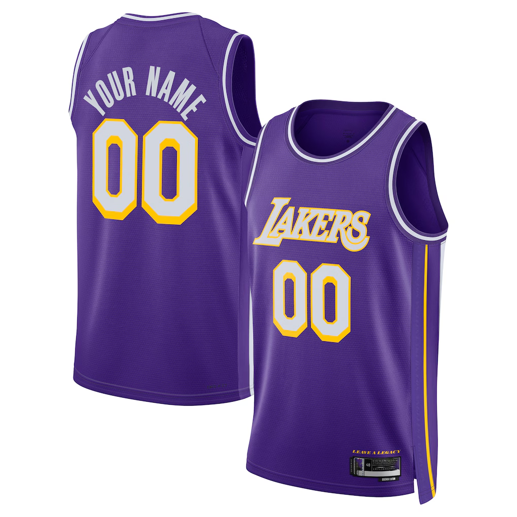 Moorv Custom LA.Lakers Purple Swingman Stitched Jerseys - Statement Edition