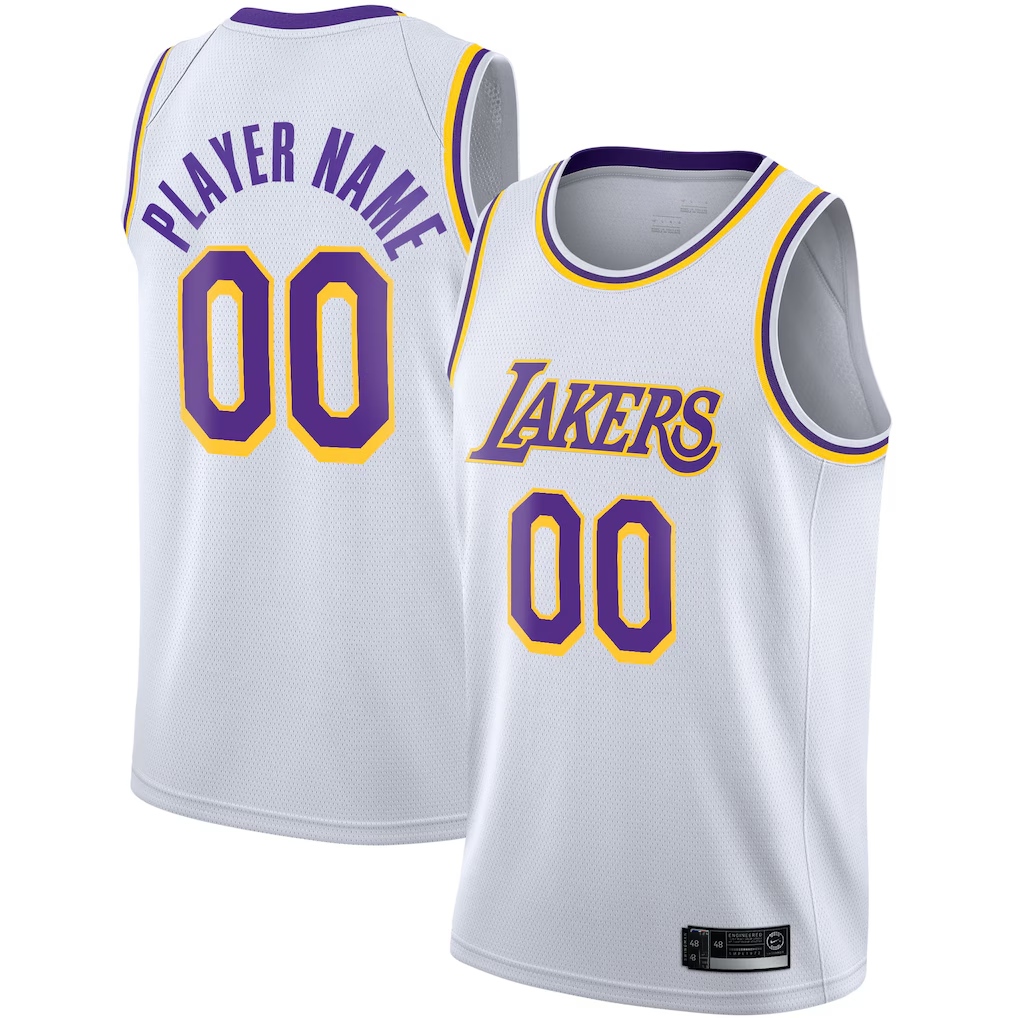 Moorv Custom LA.Lakers White 202021 Swingman Stitched Jerseys - Association Edition
