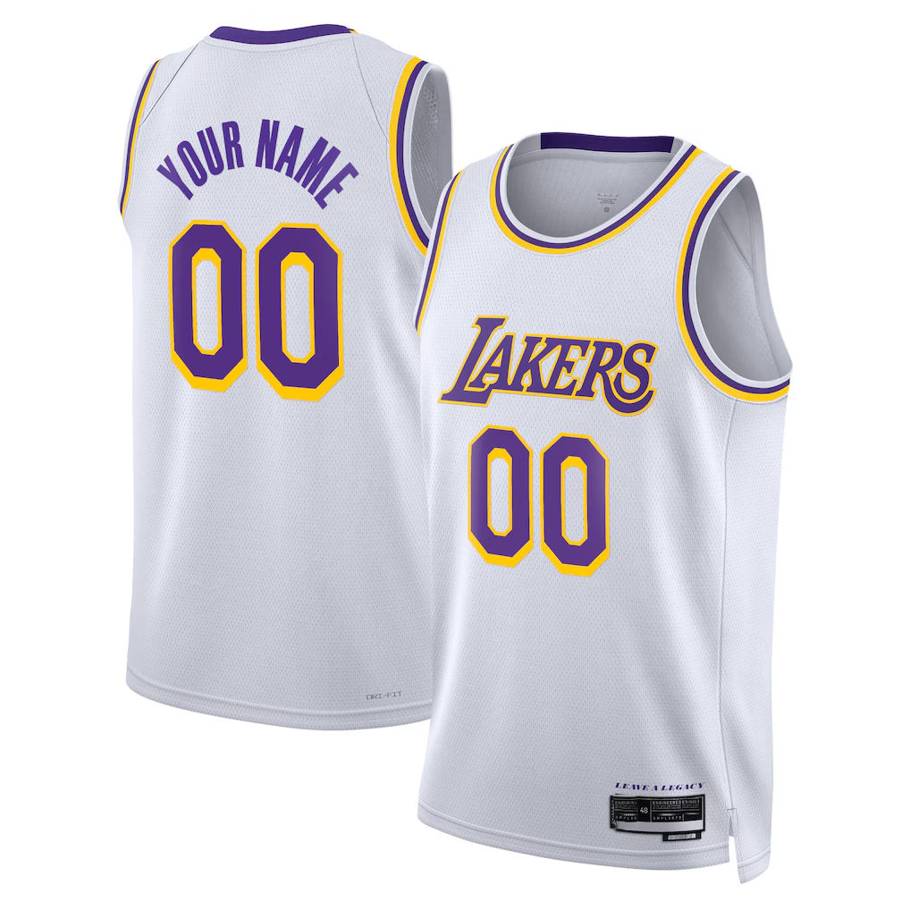 Moorv Custom LA.Lakers White Swingman Stitched Jerseys - Association Edition