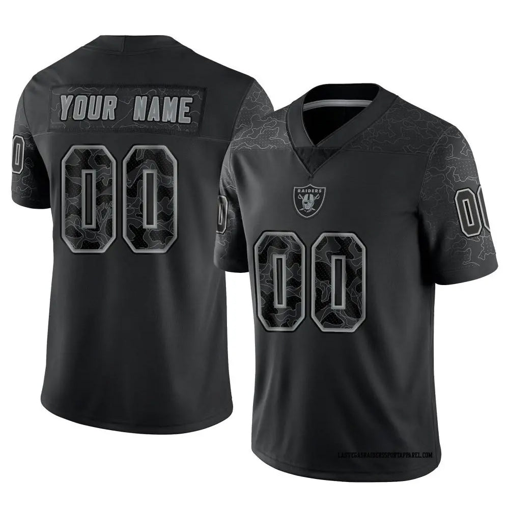 Moorv Custom LV.Raiders Black RFLCTV Limited Stitched Jerseys