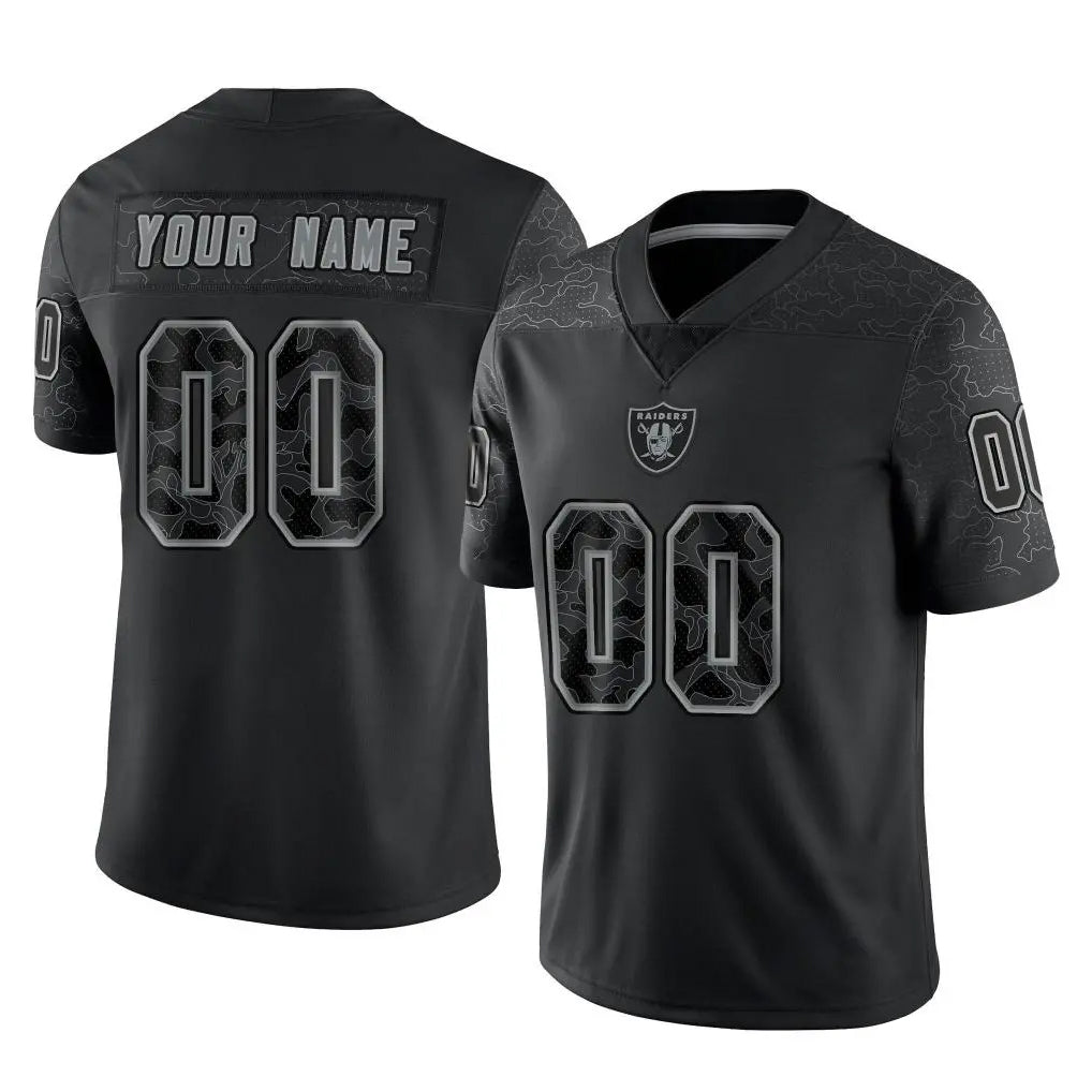 Moorv Custom LV.Raiders Black Reflective Limited Game Any Name & Numbers Stitched Jerseys
