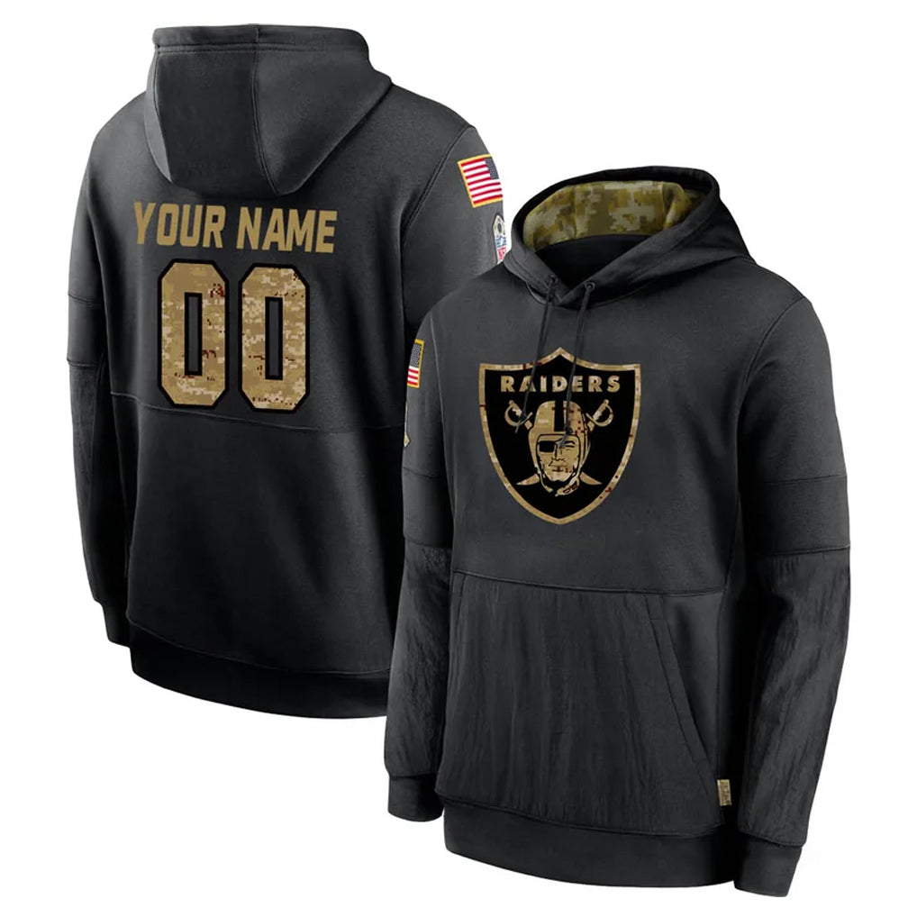 Moorv Custom LV.Raiders Black Salute to Service Hoodies Limited Game Any Name & Numbers Stitched Jerseys