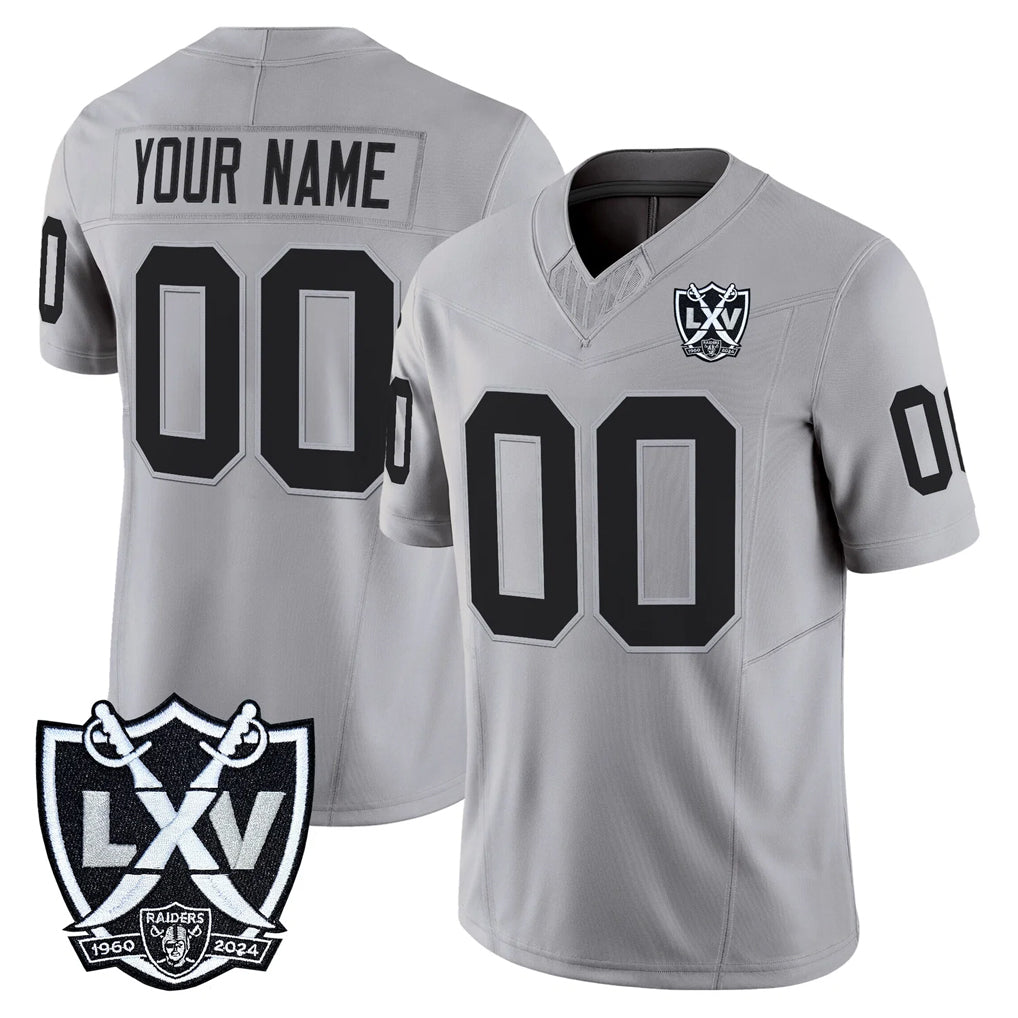 Moorv Custom LV.Raiders Gray 2026 Vapor Limited Home Game Any Name & Numbers Stitched Jerseys