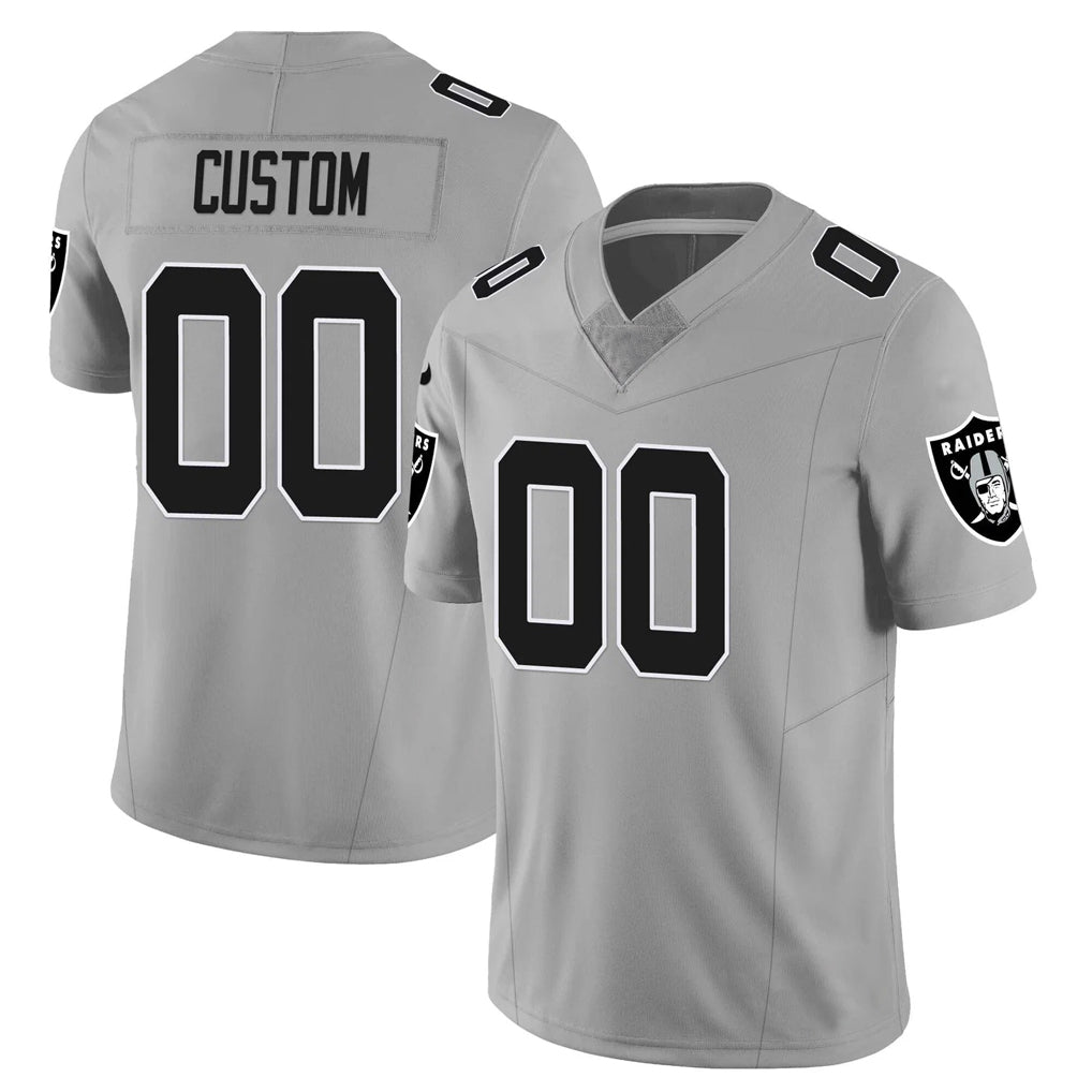 Moorv Custom LV.Raiders Gray Limited Vapor F.U.S.E. Home Game Stitched Jerseys