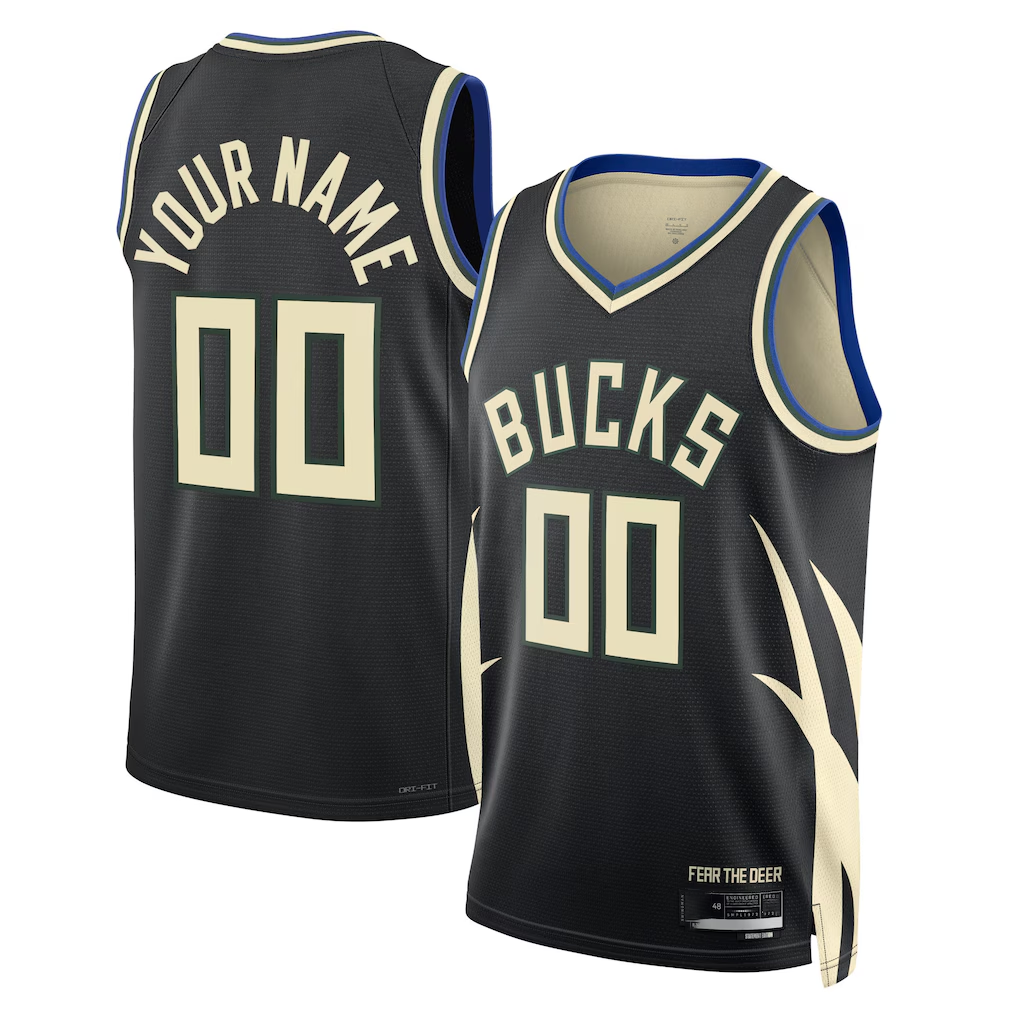 Moorv Custom M.Bucks Black 202223 Swingman Jerseys - Statement Edition