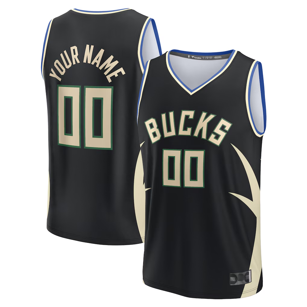 Moorv Custom M.Bucks  Black Fast Break Jerseys - Statement Edition