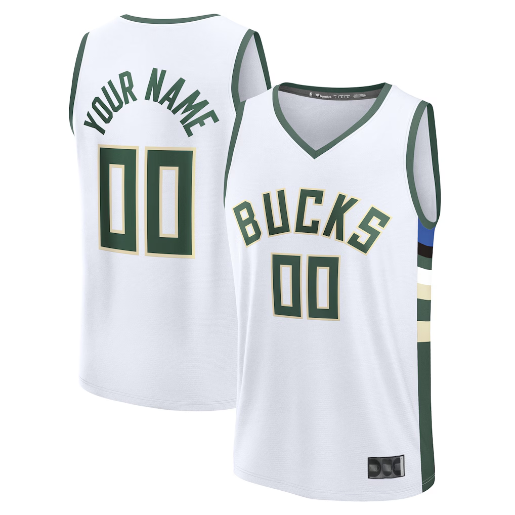 Moorv Custom M.Bucks  White Fast Break Jerseys - Association Edition