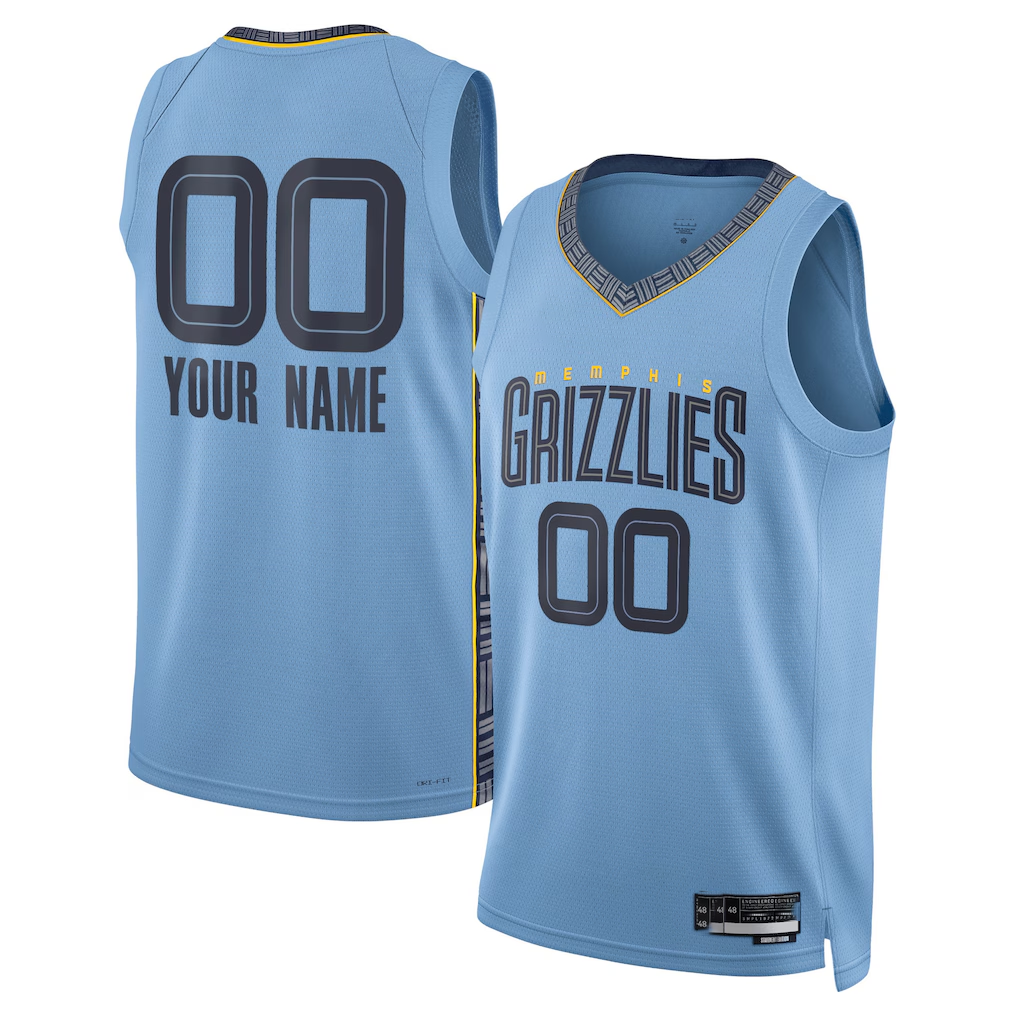 Moorv Custom M.Grizzlies Blue 202223 Swingman Stitched Jerseys- Statement Edition