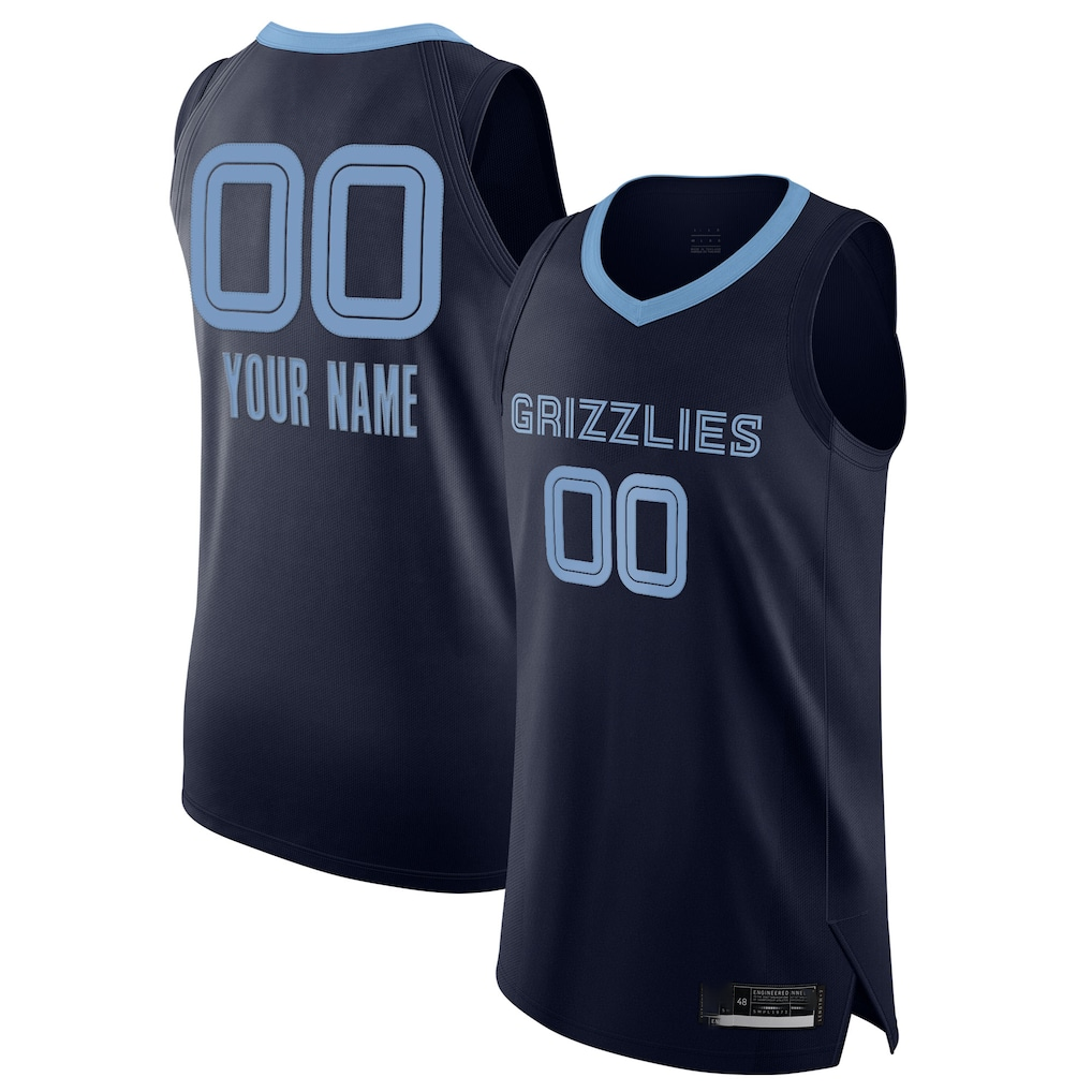Moorv Custom M.Grizzlies Navy 202021 Authentic Stitched Jerseys- Icon Edition