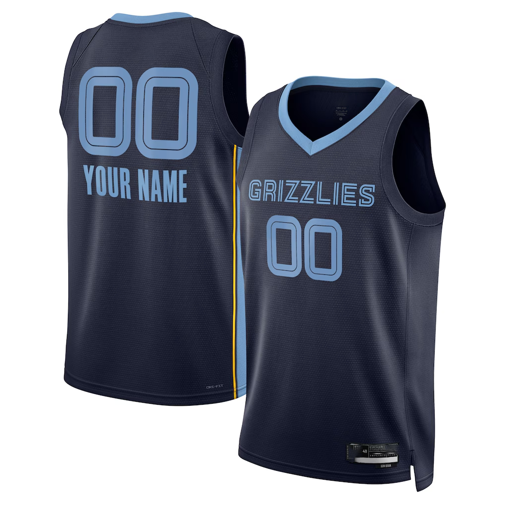 Moorv Custom M.Grizzlies Navy Swingman Stitched Jerseys- Icon Edition