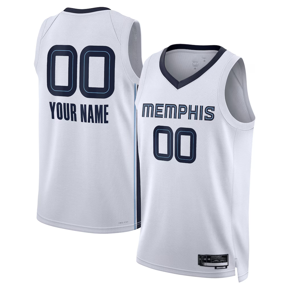 Moorv Custom M.Grizzlies White Swingman Stitched Jerseys- Association Edition