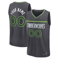 Moorv Custom M.Timberwolves Anthracite Fast Break Stitched Jerseys- Icon Edition