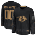 Moorv Custom N.Predators Black 2024 Military Appreciation Practice Jerseys