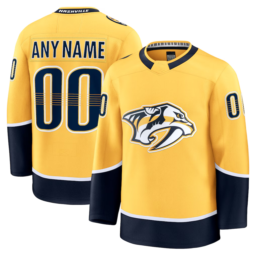 Moorv Custom N.Predators Gold Home Premium Jerseys