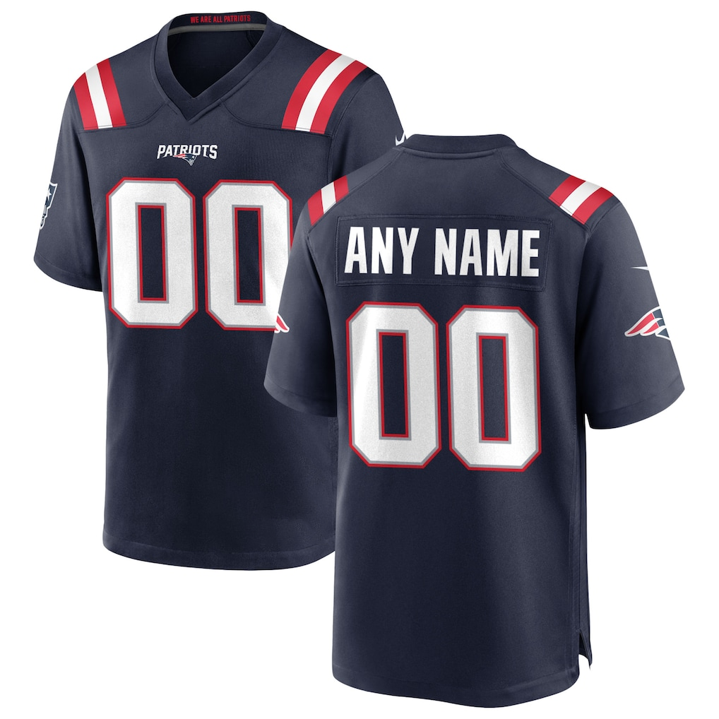 Moorv Custom NE.Patriots Navy Game Stitched Jerseys