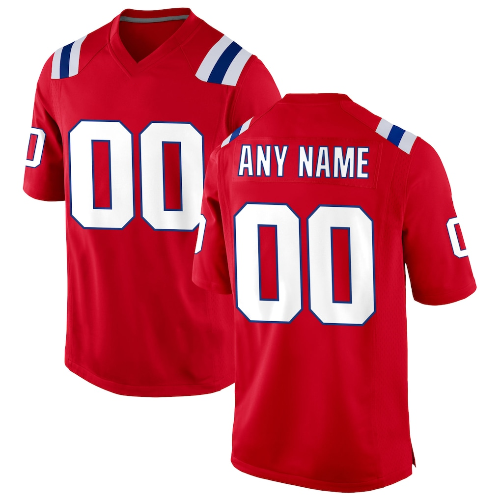 Moorv Custom NE.Patriots  Red Alternate Stitched Jerseys