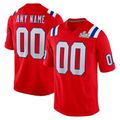 Moorv Custom NE.Patriots  Red Super Bowl LX Patch Game Stitched Jerseys