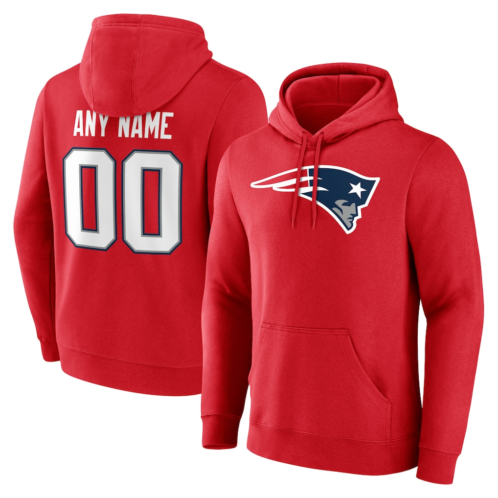Moorv Custom NE.Patriots Red Team Authentic Personalized Name & Number Hoodie Stitched Jerseys