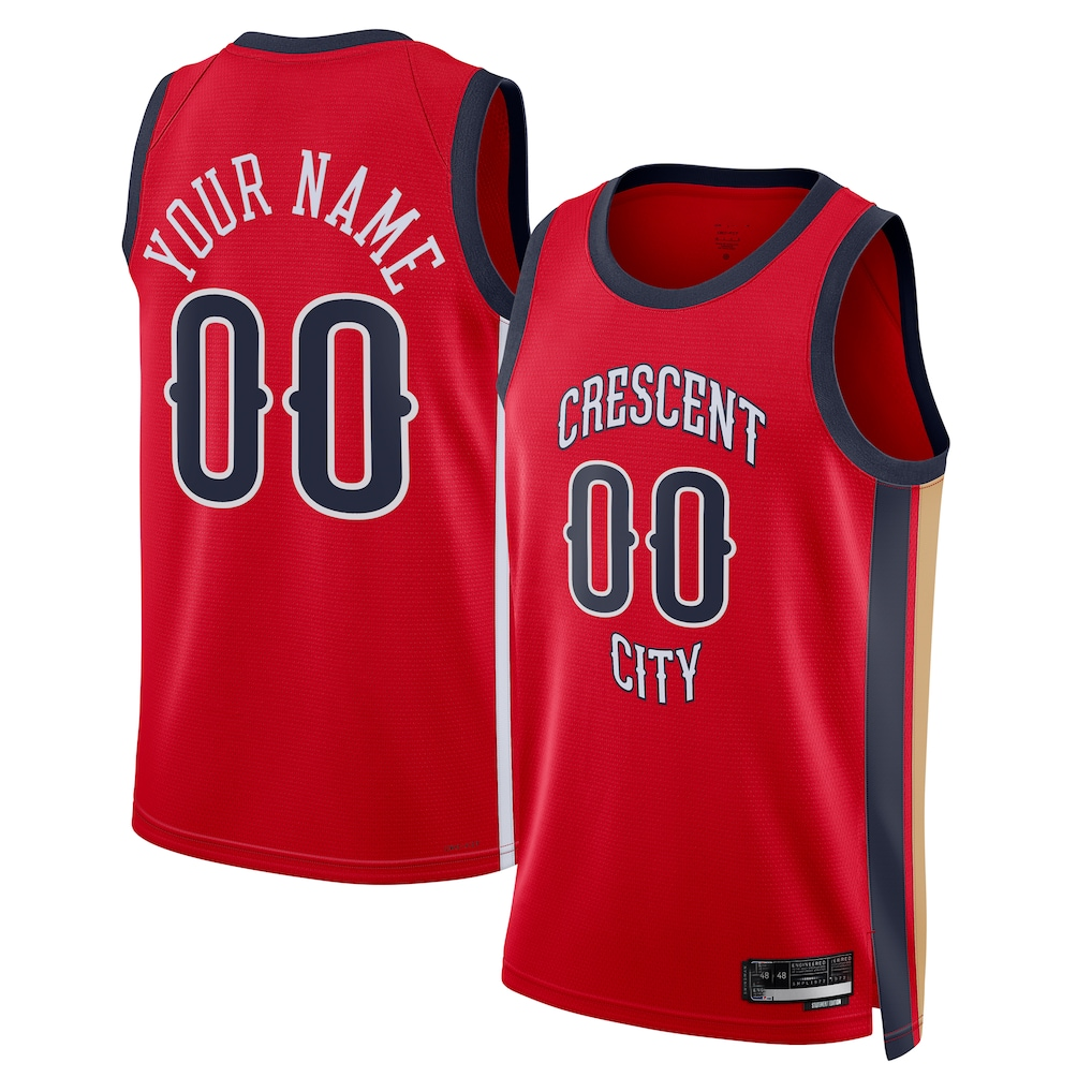 Moorv Custom NO.Pelicans Jordan Brand Red Swingman Stitched Jerseys- Statement Edition