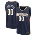 Moorv Custom NO.Pelicans Navy Fast Break Stitched Jerseys- Icon Edition