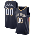 Moorv Custom NO.Pelicans Navy Swingman Stitched Jerseys- Icon Edition