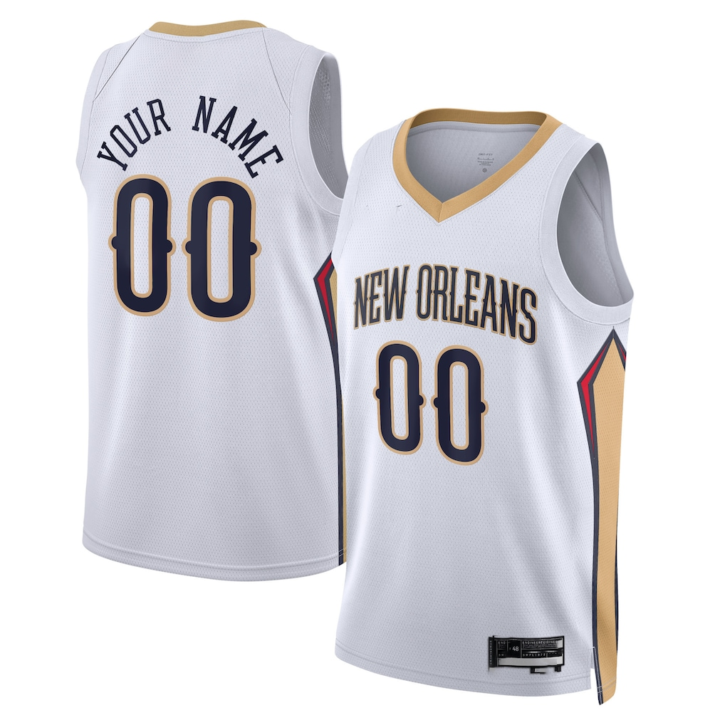 Moorv Custom NO.Pelicans White Swingman Stitched Jerseys- Association Edition