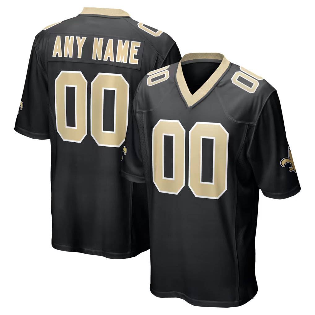 Moorv Custom NO.Saints Black Game Stitched Jerseys