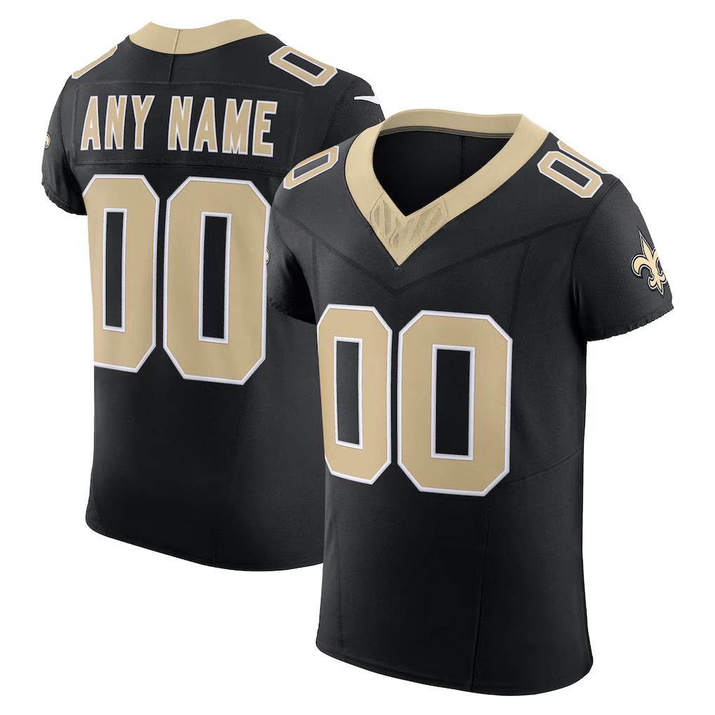 Moorv Custom NO.Saints Black Vapor F.U.S.E. Elite Stitched Jerseys