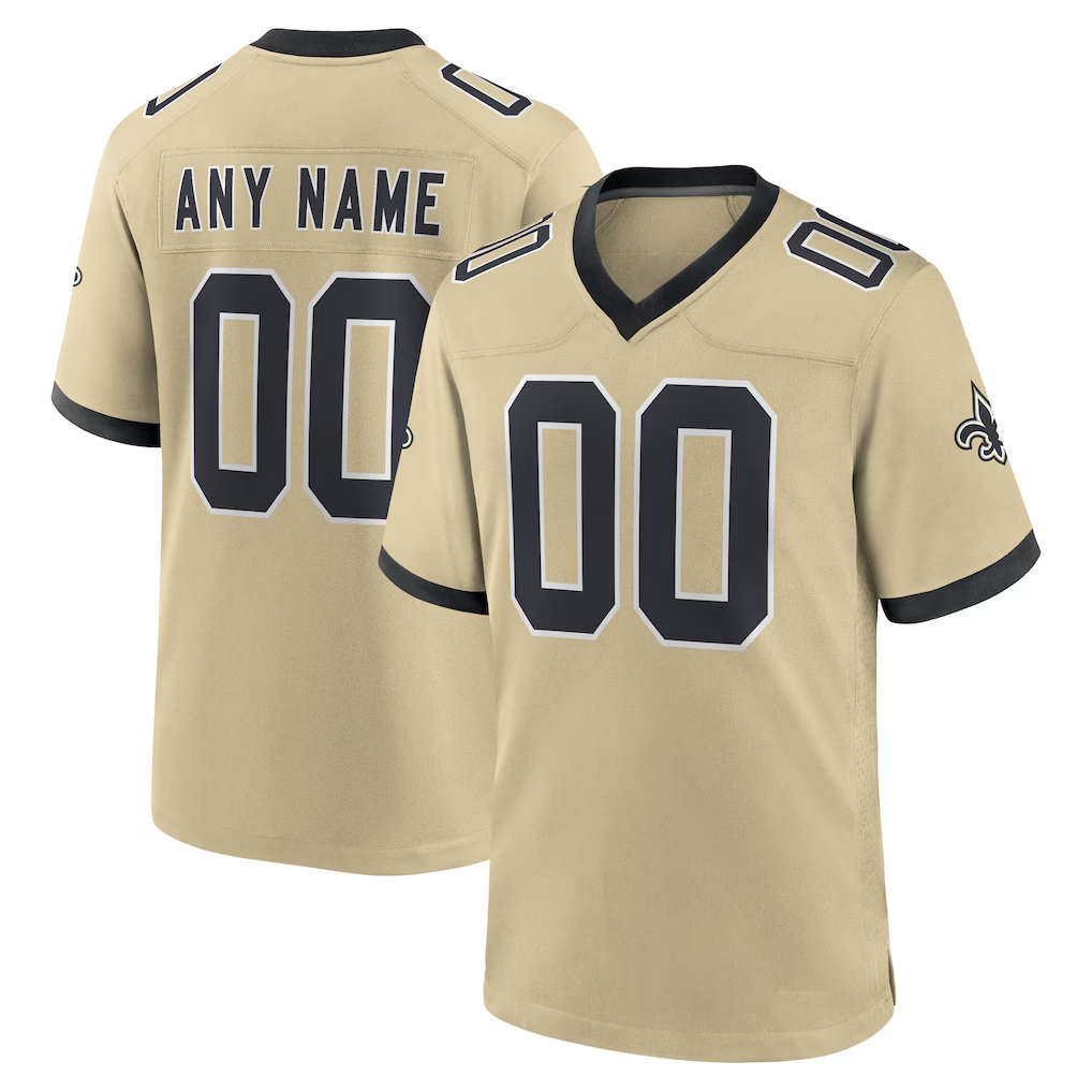 Moorv Custom NO.Saints Gold Gameday Golds Alternate Game Stitched Jerseys