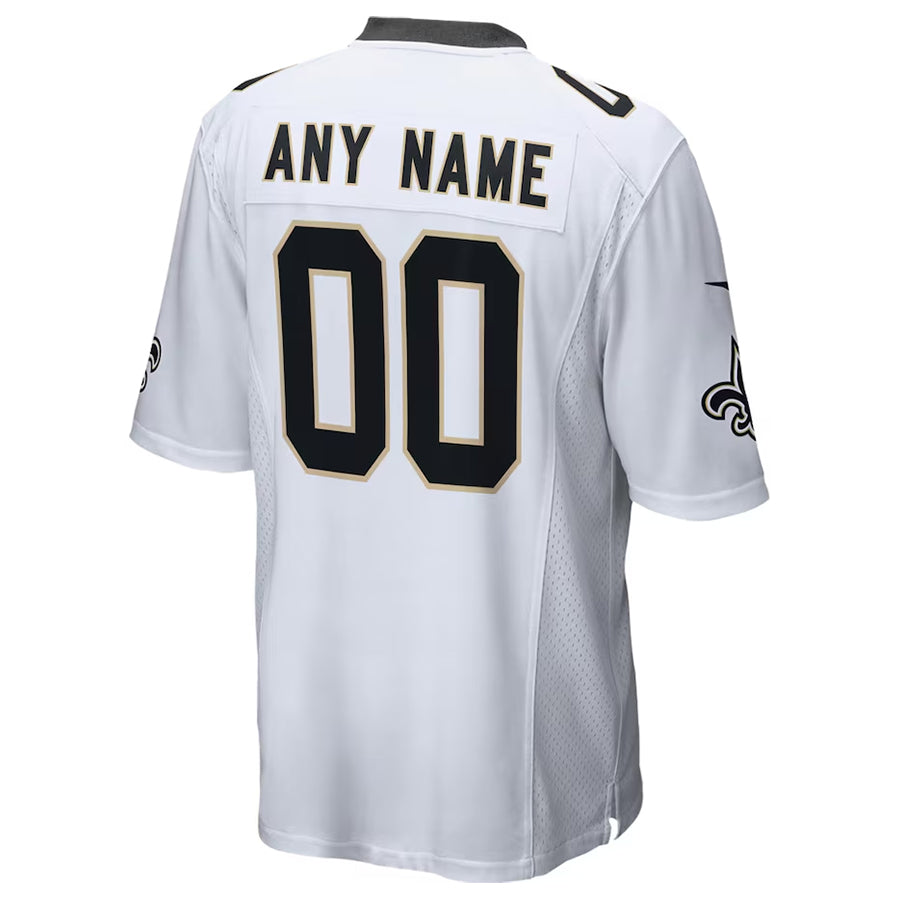 Moorv Custom NO.Saints White Home Game Stitched Jerseys