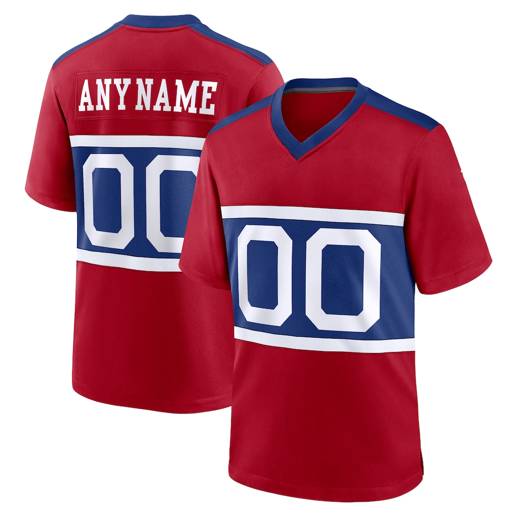 Moorv Custom NY.Giants Century Red Alternate Game Stitched Jerseys