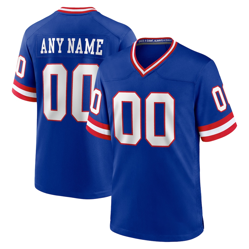 Moorv Custom NY.Giants Royal Classic Game Stitched Jerseys