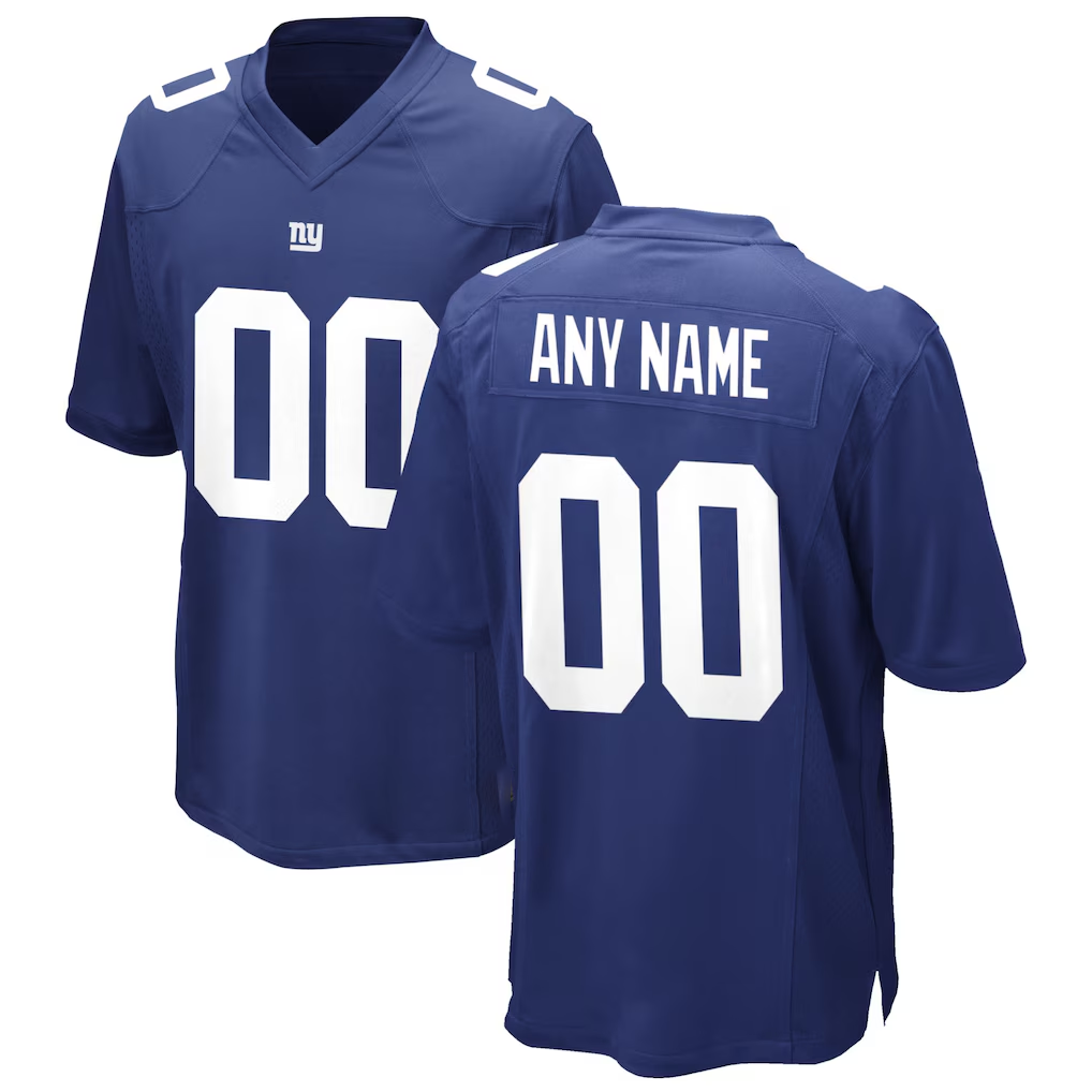 Moorv Custom NY.Giants Royal Game Stitched Jerseys