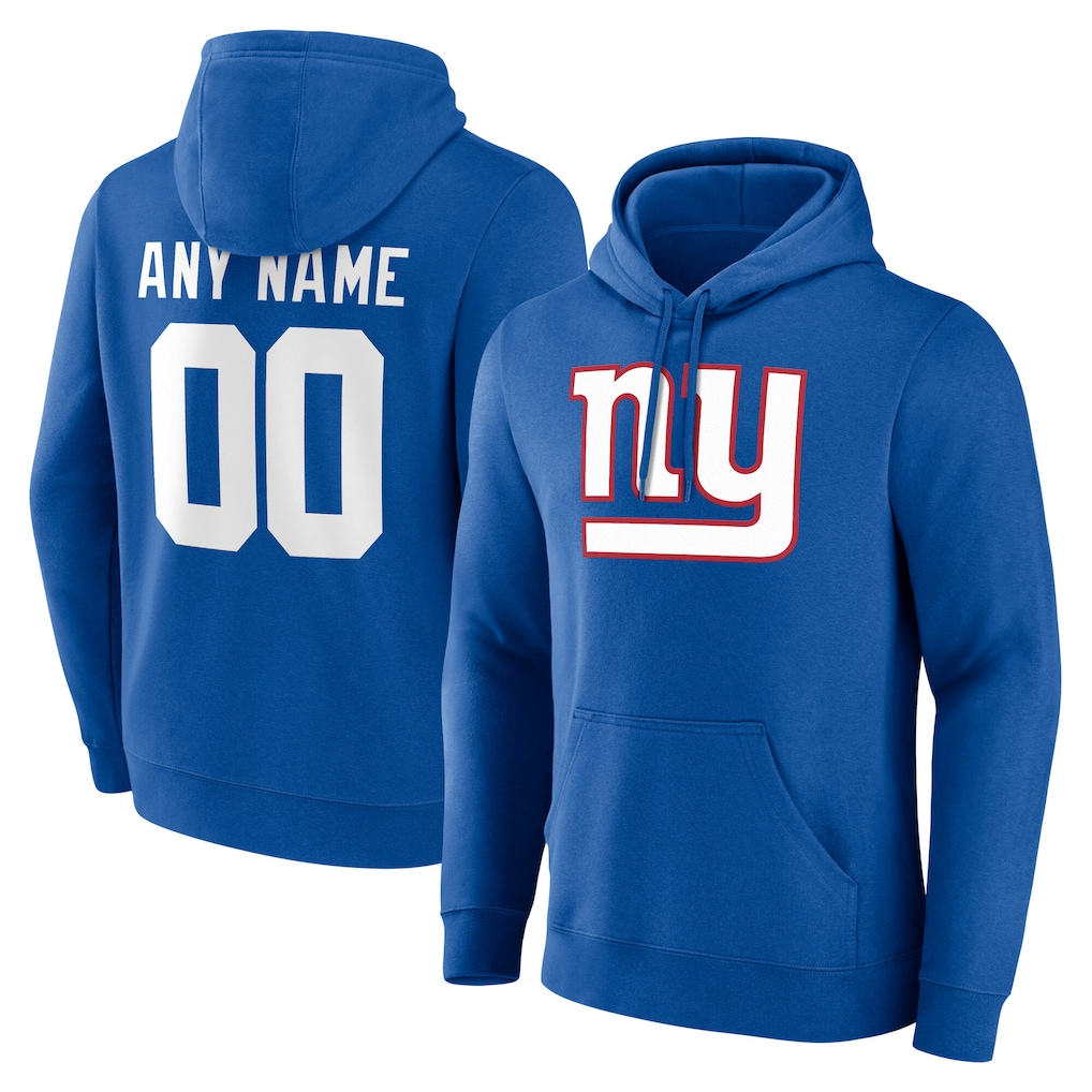 Moorv Custom NY.Giants Royal Team Authentic Personalized Name & Number Hoodie Stitched Jerseys