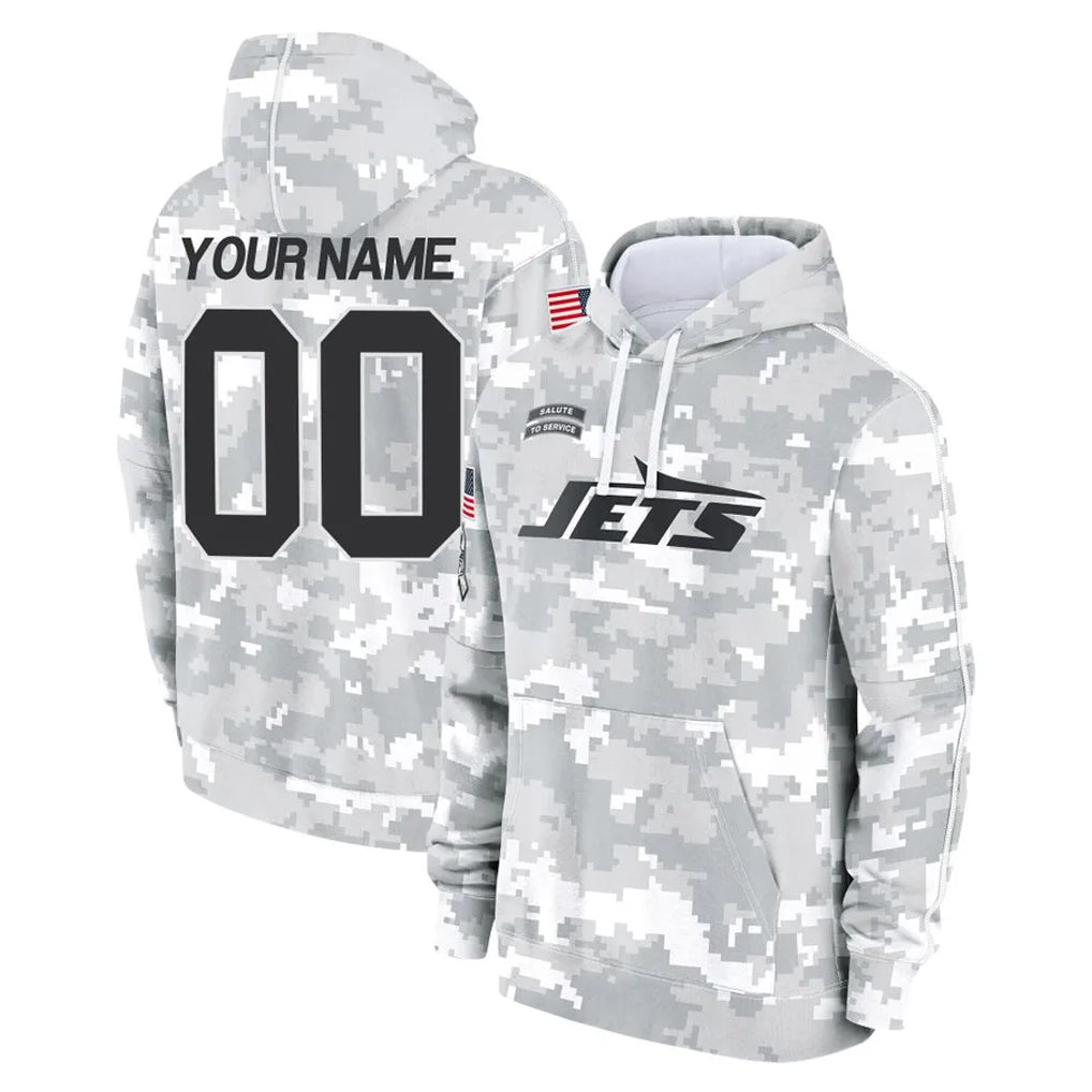 Moorv Custom NY.Jets Arctic Camo Salute to Service Pullover Hoodies Limited Game Any Name & Numbers Stitched Jerseys