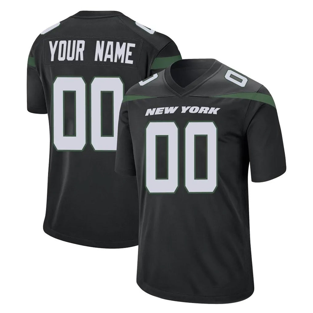 Moorv Custom NY.Jets Black Home Game Any Name & Numbers Stitched Jerseys