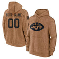 Moorv Custom NY.Jets Brown Salute to Service Pullover Hoodies Limited Game Any Name & Numbers Stitched Jerseys