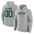 Moorv Custom NY.Jets Gray LOGO Pullover Hoodies Limited Game Any Name & Numbers Stitched Jerseys