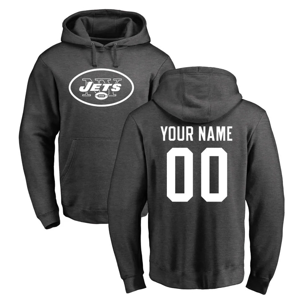 Moorv Custom NY.Jets Gray Pullover Hoodies Limited Game Any Name & Numbers Stitched Jerseys