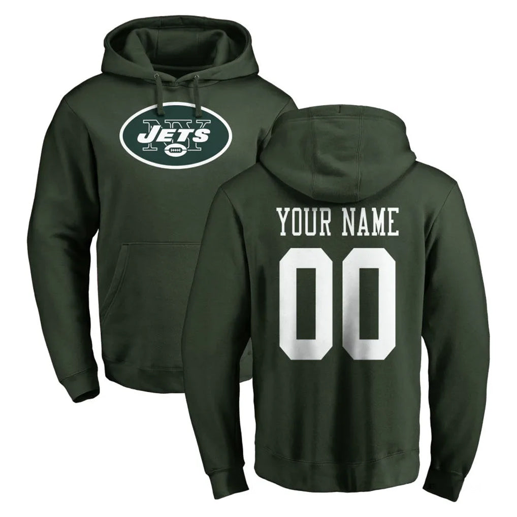 Moorv Custom NY.Jets Green LOGO Pullover Hoodies Limited Game Any Name & Numbers Stitched Jerseys