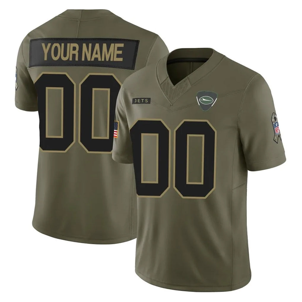 Moorv Custom NY.Jets Olive 2025 Salute To Service Limited Any Name & Numbers Stitched Jerseys