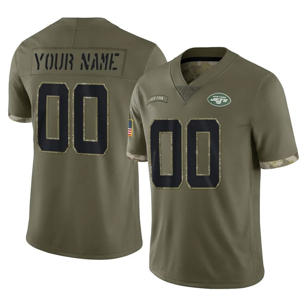 Moorv Custom NY.Jets Olive Salute To Service Limited Any Name & Numbers Stitched Jerseys
