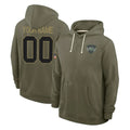 Moorv Custom NY.Jets Olive Salute to Service Pullover Hoodies Limited Any Name & Numbers Stitched Jerseys