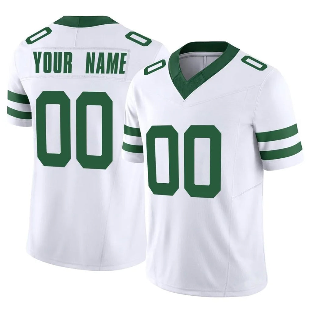 Moorv Custom NY.Jets White Legacy Limited Vapor F.U.S.E. Home Game Any Name & Numbers Stitched Jerseys