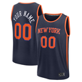 Moorv Custom NY.Knicks Navy Fast Break Jerseys - Statement Edition