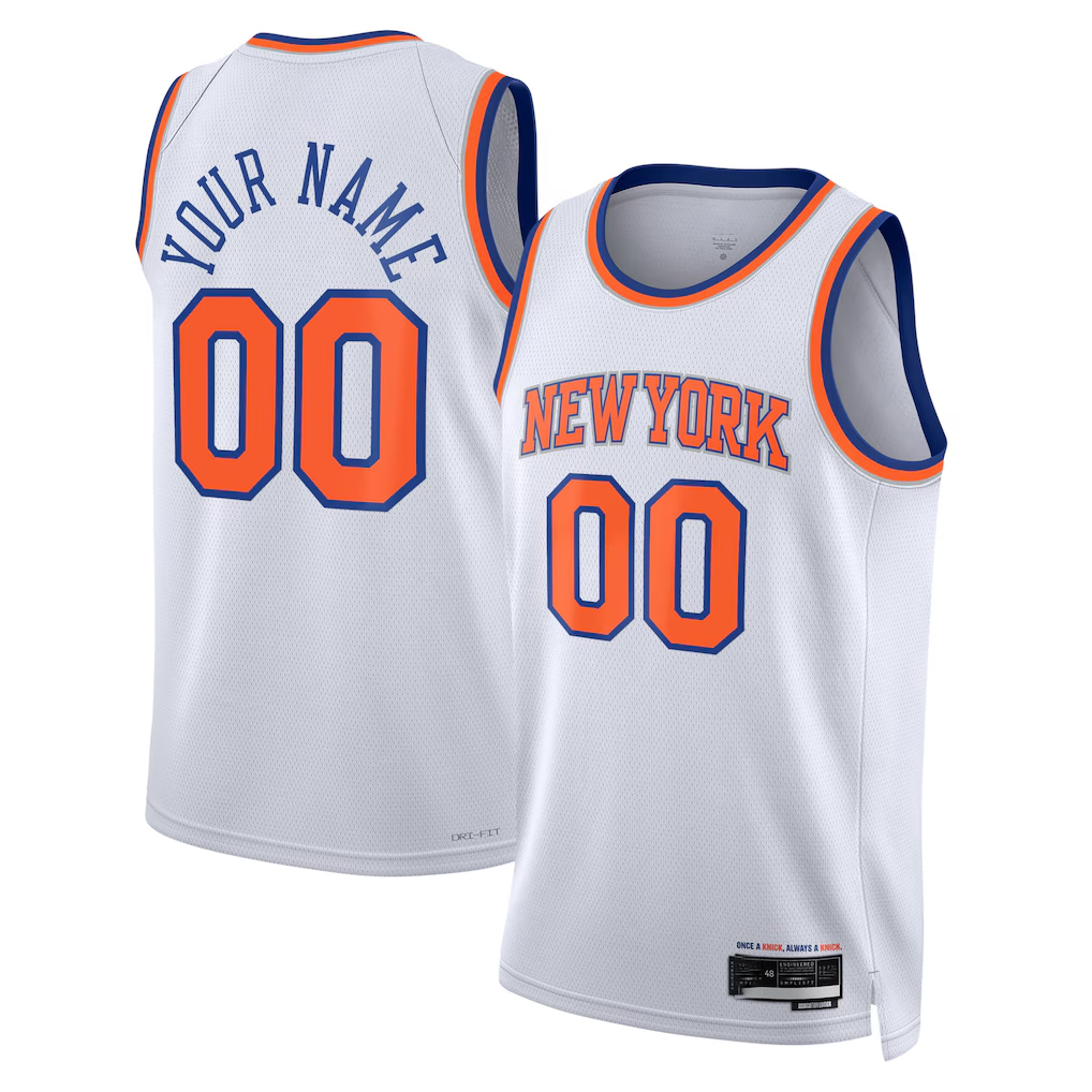 Moorv Custom NY.Knicks White Swingman Jerseys - Association Edition