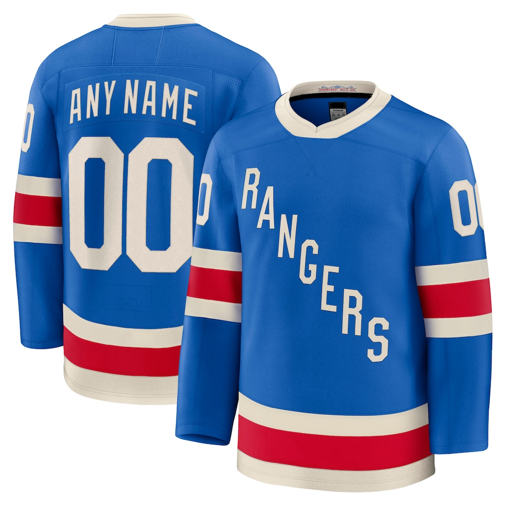 Moorv Custom NY.Rangers Blue Centennial Premium Jerseys