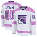 Moorv Custom NY.Rangers White 2024 Hockey Fights Cancer Practice Jerseys