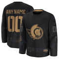 Moorv Custom O.Senators Black 2024 Military Appreciation Practice Jerseys